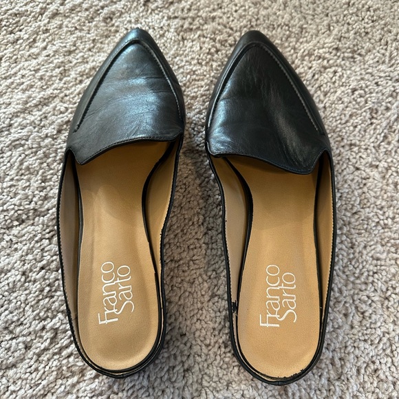 FRANCO SARTO Sela Slip On Black Leather Mule - Picture 2 of 6